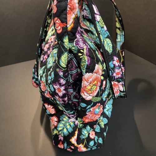 Vera Bradley kultige Beuteltasche, Handgelenktasche, Mini Kosmetik & Geldbörse Ranken schwarz - Bild 4 von 15