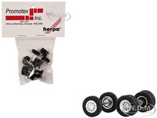 CHROME WHEEL SETS (2 FRONT & 4 REAR) 1/87 (HO) MODEL BY PROMOTEX 005426 CR