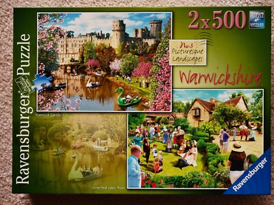 2 x 500 Teile Ravensburger Puzzle Malerische Landschaften Nr. 5 Warwickshire