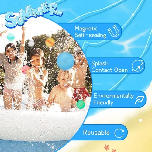 Reusable Magnetic Water Balloons Quick Fill Splash Bomb Balls Outdoor Beach Toys - Picture 7 of 16