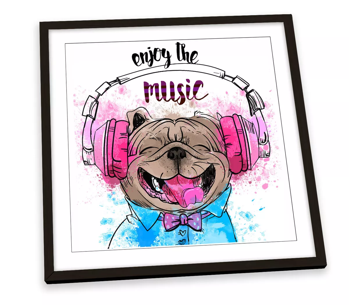 Dog with sale headphones art