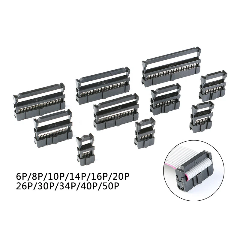 Ribbon Cable Connector IDC Socket Plug 2.54mm Pitch 6/8/10/12/14/20-50P 5~50Pin - Image 4 of 4