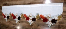 Embroidered Leaf Applique Curtain Valance 66x19" Polyester