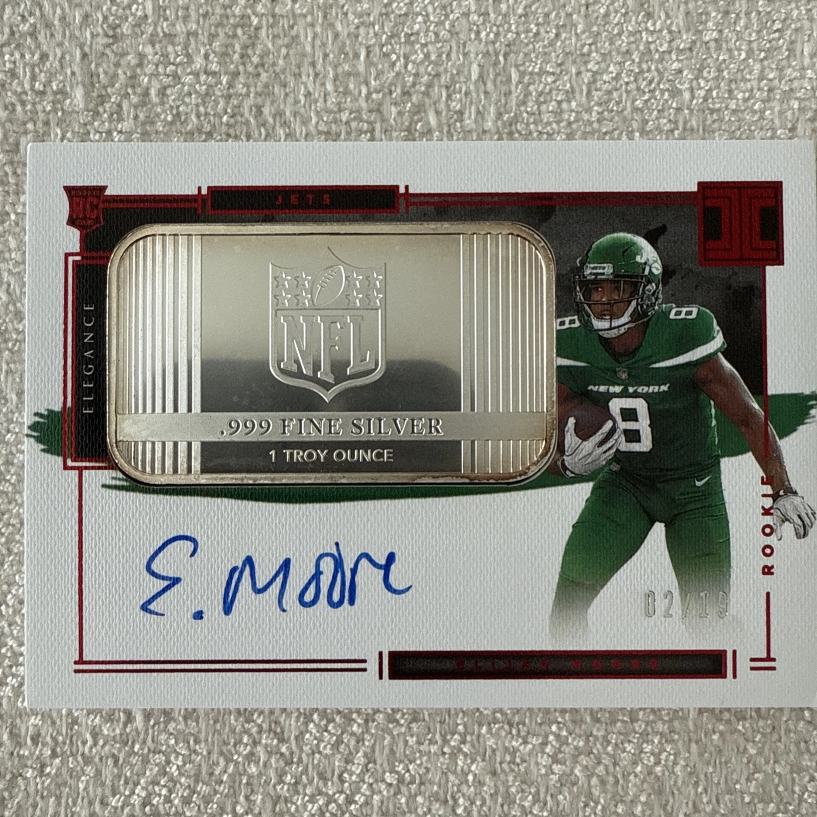 Elijah Moore Panini Impeccable #121 Silver Autograph