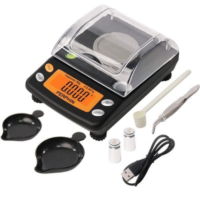 Digital Milligram Scale - Dual Power, Large Display, 50g x 0.001g, Adjustable Fe