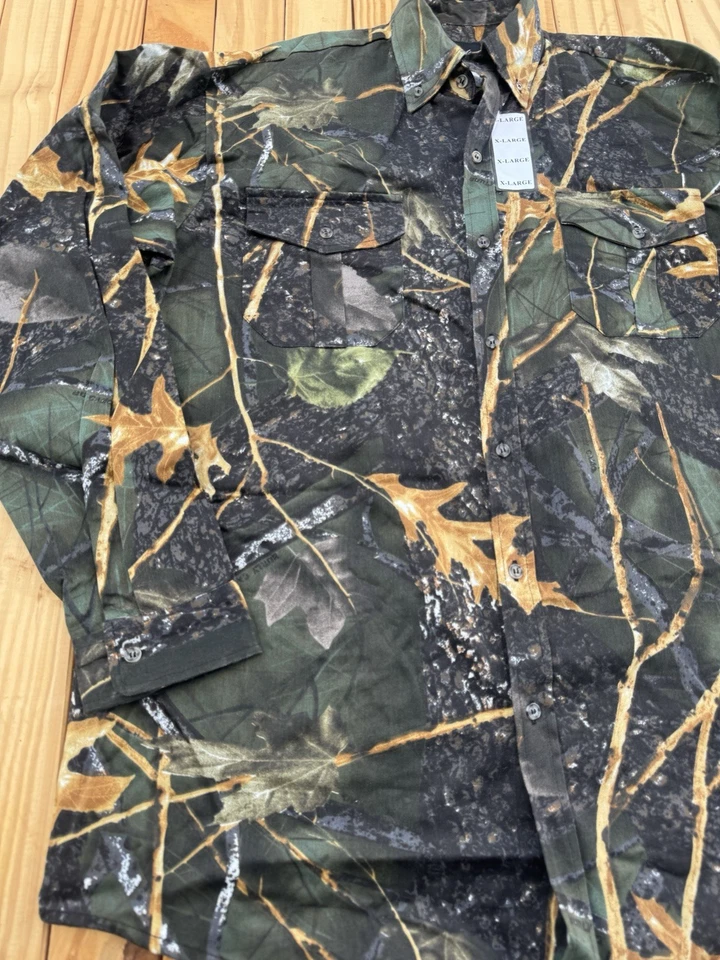 Vintage WFS Element Gear Burly Camo Long Sleeve Button Shirt Men’s XL Hunting - Image 3 of 4