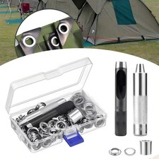 100Pcs 12-20mm Round Eyelets Set with Eyelet Pliers for Tarpaulin Eyelets Garden