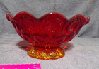 Vintage Red Amberina L E Smith Moon and Stars Glass Fruit Bowl — photo 7