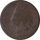 1873 1c Indian Head Cent - Closed 3~ AG