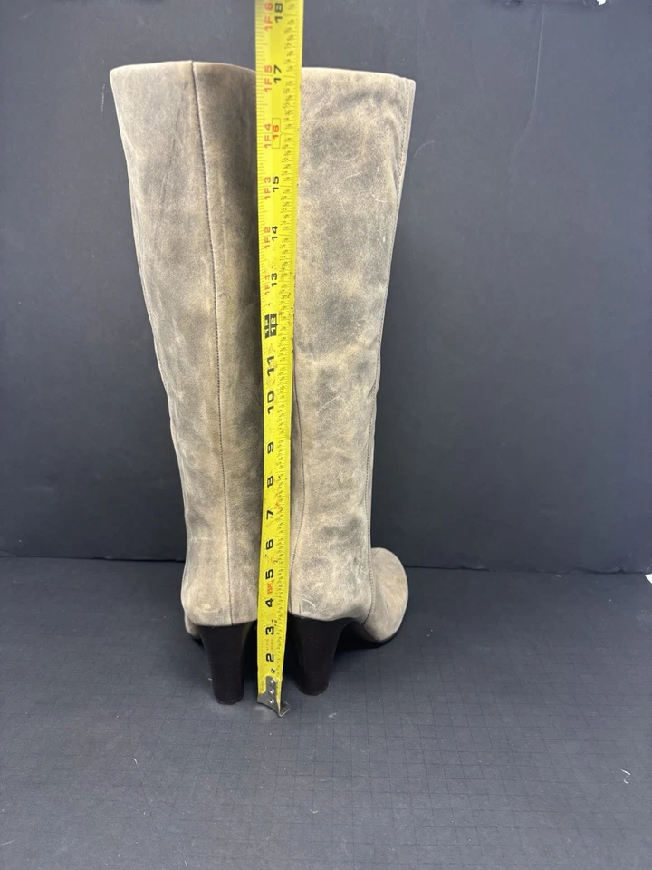 Fossil Womens US 6.5 EUR 36.5 Brown Leather Distressed Look Knee High Boots - Image 4 of 4