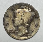 1916 10C Mercury Dime Toned 90% Silver