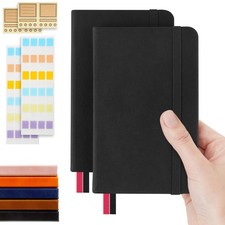 MicroSpark Pocket Dotted Notebook, 2-Pack Dot Grid Notebook, Dotted Journal w...