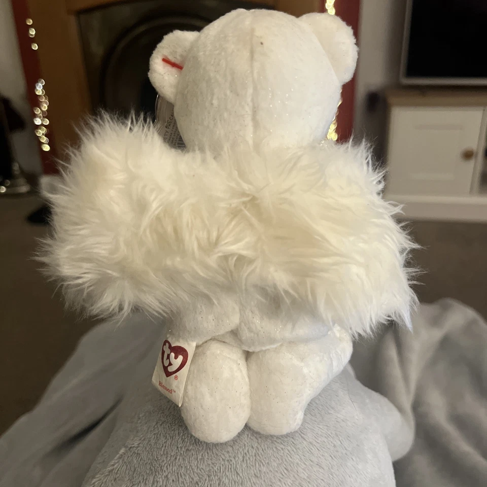BNWT Retired Ty Beanie Baby Plush the White Angel Praying Bear Tagged Retired - Image 4 of 4