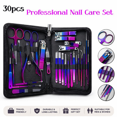 30-teiliges Maniküre Pediküre Set Professionelle Nagelpflege Set Salongebrauch