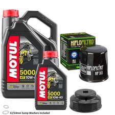 KVF400 Prairie 4x4 C Motul 5000 10w40 5L Oil Filter Kit Kawasaki 1999 Inc Wrench 2.36 per litre
