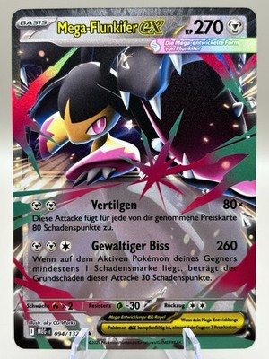 Pokemon Mega Flunkifer EX 094/132 Mega Entwicklung Base Set Deutsch NM MEG