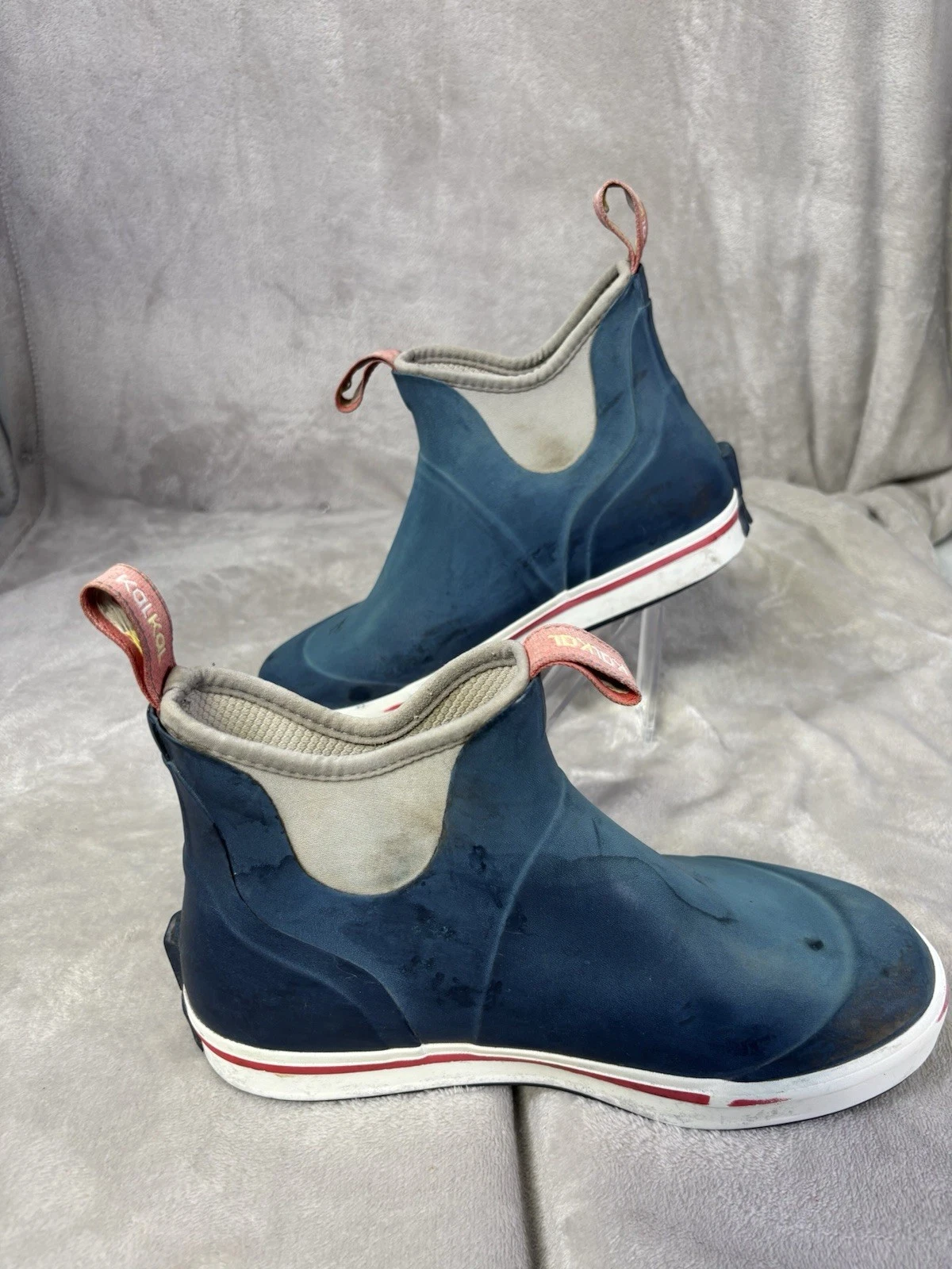 Kalkal Men's Deck Boots Waterproof Fishing Rain Boots with High Traction Size 8