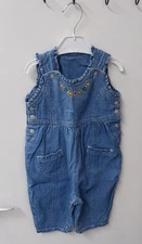 Mothercare Denim Dungarees 3-6 Months Baby Girls Blue Floral Print Pockets