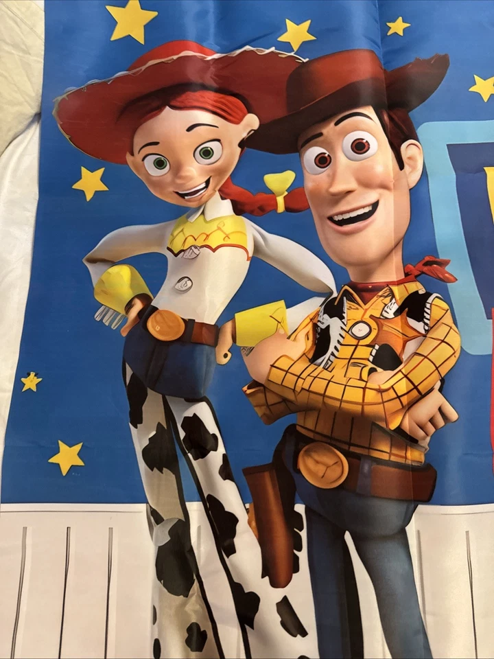 Tapiz de feliz cumpleaños lona tela telón de fondo Toy Story respaldo de foto Foto 3 de 4
