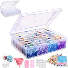 1 Tier Diamond Painting Storage Container, 30 Slots Portable Bead Organizer w...