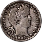 1903-S Barber Quarter 25c F+ Fine San Francisco Silver Liberty