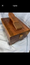 Vintage Kiwi Single Latch Dove Tail Oak Wood Kit Box Shoe Shine Groomer Valet