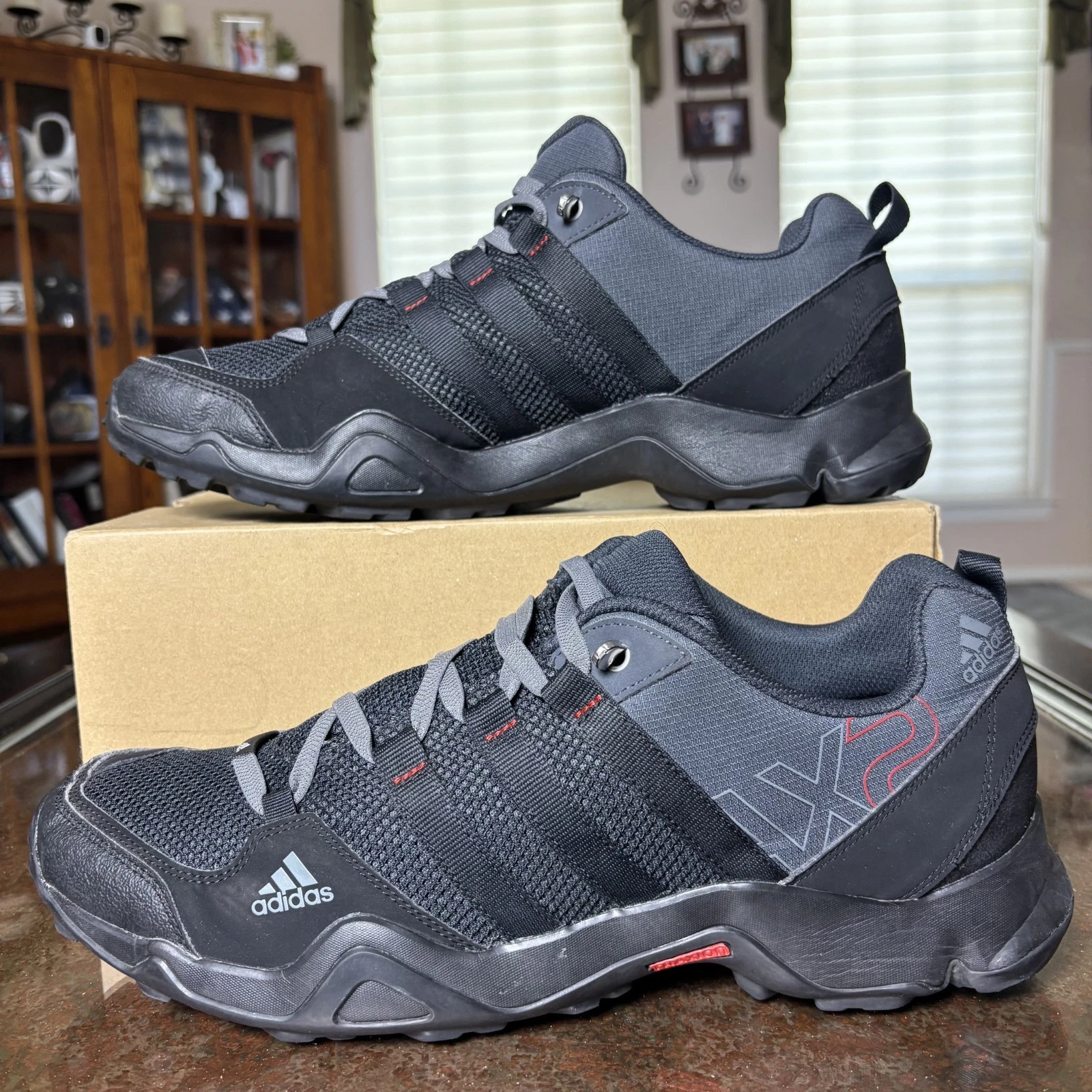 Adidas AX2 Terrex Shoes Mens Size 13 Black Grey Trail Running Athletic Sneakers