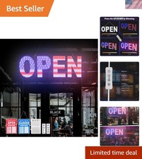 LED Open Signs for Business Large 30 Inch Bright Adjustable Storefront Sign