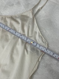 Vanity Fair Vintage 90s Glam Soft Silky Satin Full Slip Nightgown 36 Med Ivory