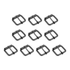 10Pcs 1.26 Inch 32mm Metal Roller Buckle Belts Hardware Black