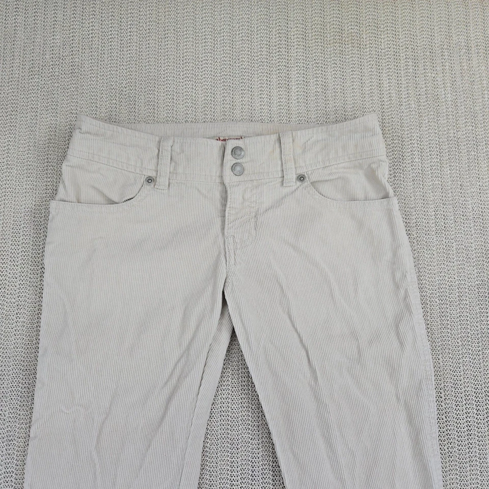 Pantalones Abercrombie & Fitch Niñas 10 26 Cintura Beige Pana Pierna Acampanada De Colección Y2K Foto 3 de 4
