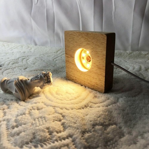 2-PACK 7 Color LED Lights Display Base Wooden Lighted Base Stand for Crystal NEW - Picture 10 of 15