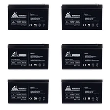 ExpertBattery 12V 12AH F2 Sealed Lead Acid Batteries- 6 Pack