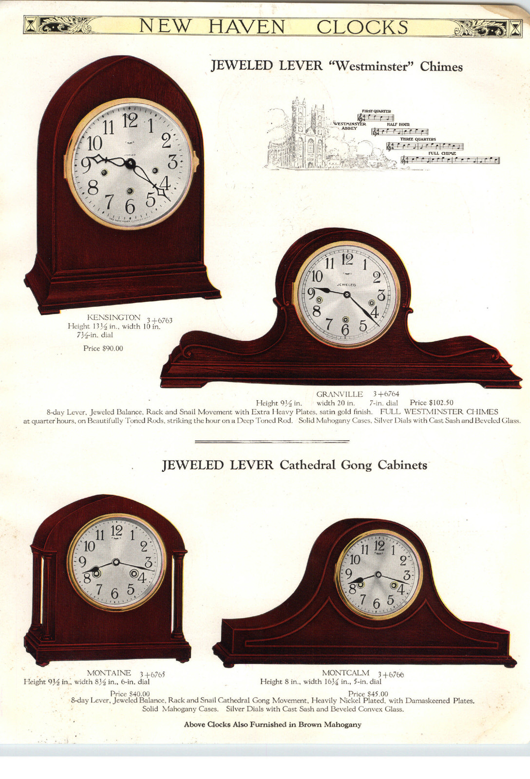 1923 PAPER AD 6 PG COLOR New Haven Mantle Lever Tambour Banjo Clocks eBay