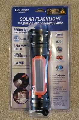NEW Emergency Solar Power LED Flashlight with Radio Weatherband Lamp Crank Alarm