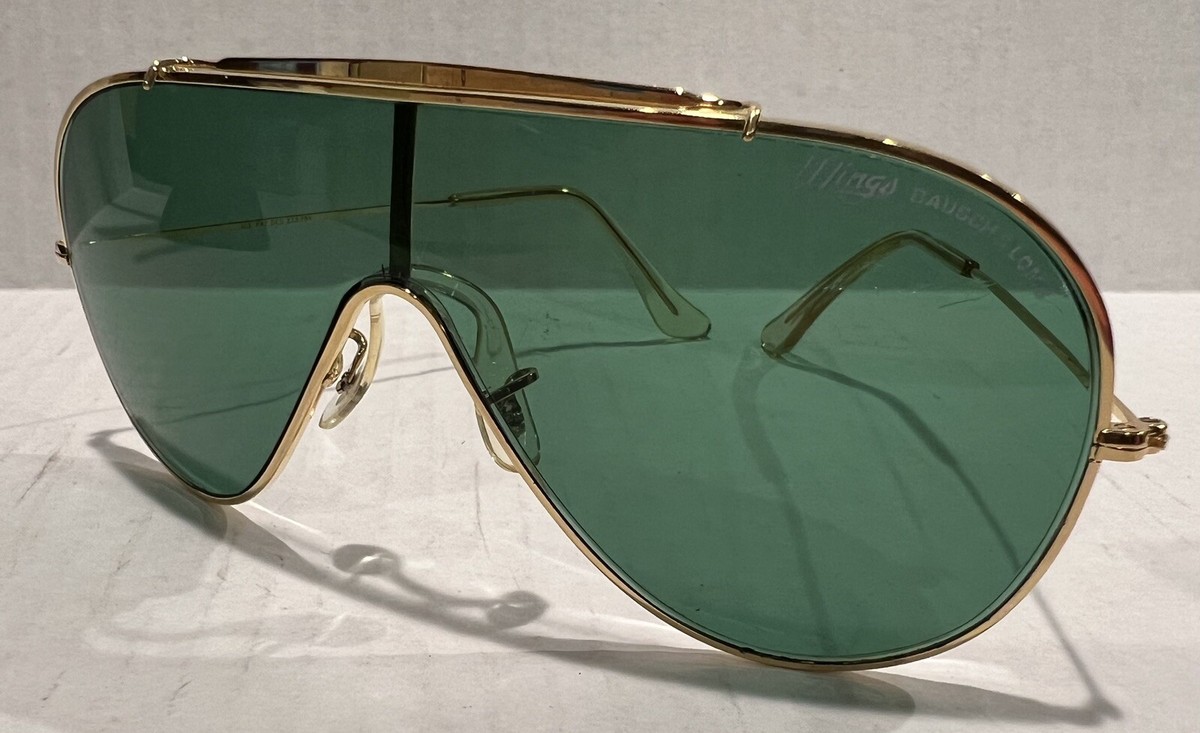 VINTAGE BAUSCH LOMB RAY-BAN USA G15 SINGLE LENS WINGS SUNGLASSES w/CASE