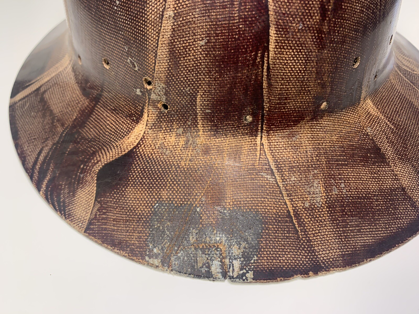 Vintage MSA Type K Skulgard Fiberglass Mining Full Brim Hard Hat Brown