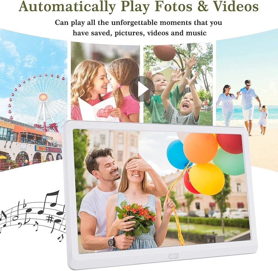 Cornice Digitale USB con SD e Telecomando Cornice Multimediale HD per Foto Video - Immagine 2 di 4