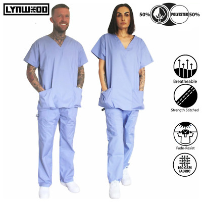 Medical Scrub Unisex Top Tunika Set Uniform Krankenschwester Krankenhaus Zahnarzt Shirt Hose