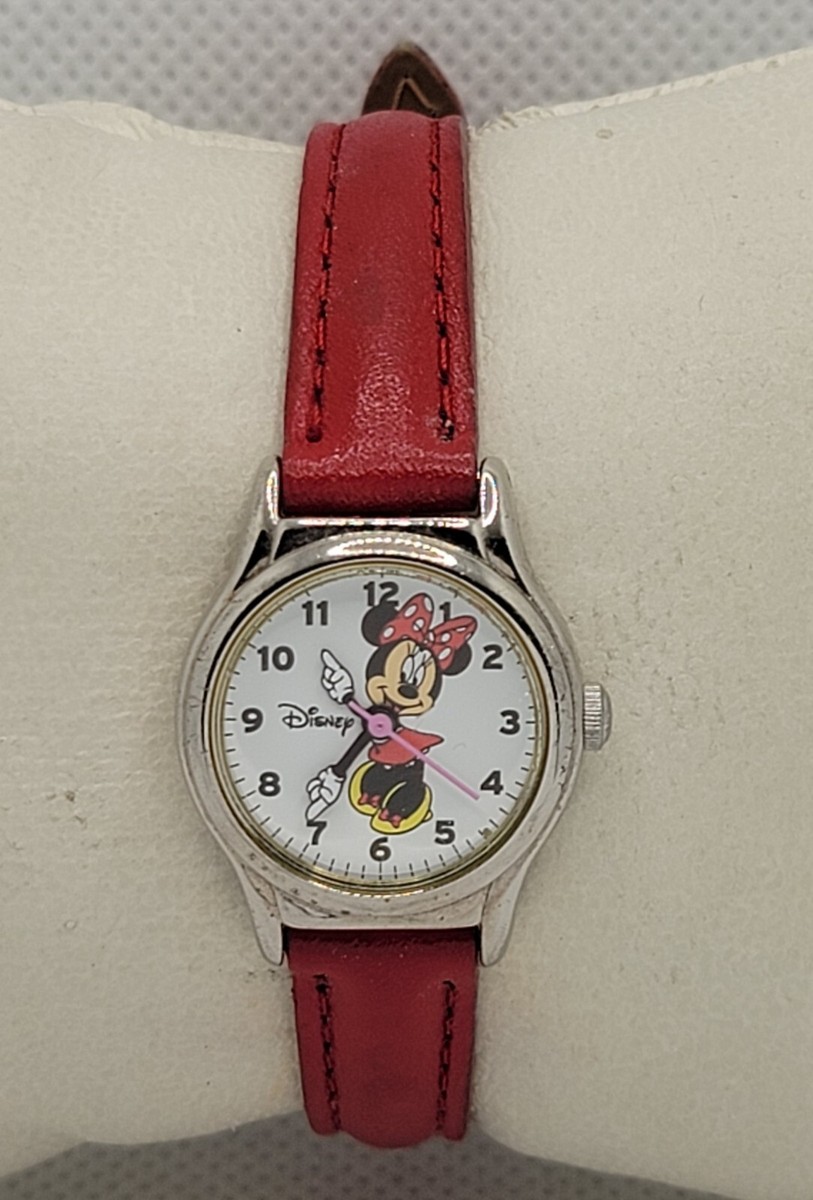 Vintage Minnie Mouse Red Leather Strap Watch – Disney by SII Marketing Sii Watch - Etsy main image 3