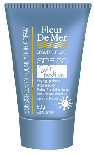 SPF50+ sunblock tinted sunscreen foundation flawless beautiful skin Fleur De Mer - Picture 14 of 17