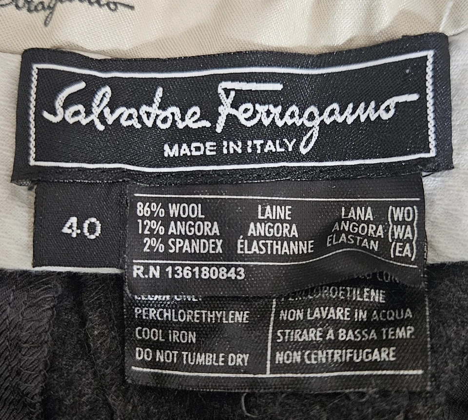 Salvatore Ferragamo Womens Wool Hook & Eye Straight Dress Pants Gray Sz. 40 - Imagem 2 de 4