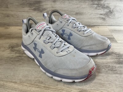 Under Armour Womens Charged Assert 8 3024625-100 Gray Running Shoes Sneakers 9