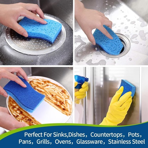24 Heavy Duty Scrub Sponges Non-Scrub Dish Heavu Duty Kitchen Cleaning Stove - Picture 6 of 7
