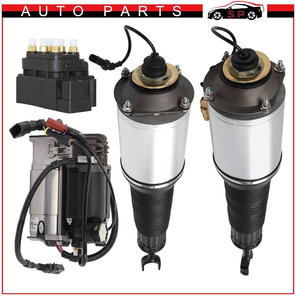 4Pcs Front Air Suspension Strut Shocks Compressor Relay For 2002-2010 Audi A8 D3-image