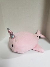 FAO Schwarz Glow Brights Pink Plush 17 Narwhal with LED Lights Sound