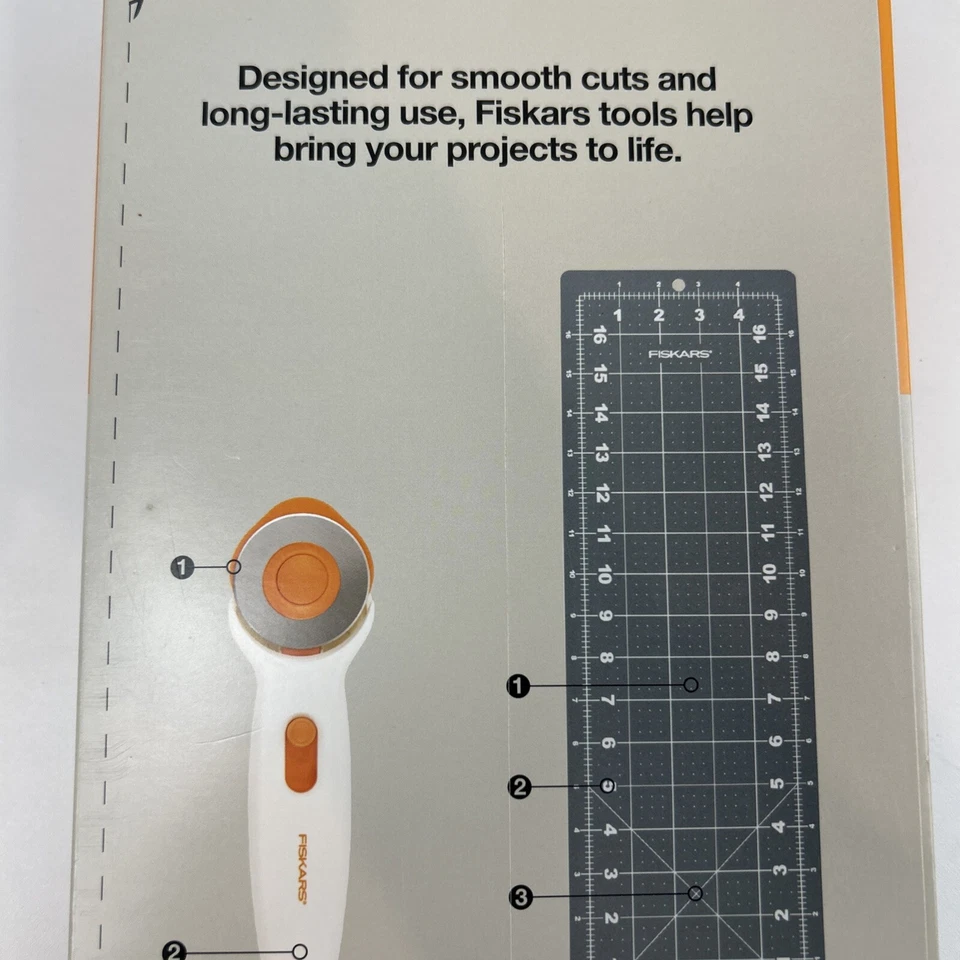 Fiskars Messen und Schneiden 2-teiliges Set 45 mm Schneider 5 x 17 Zoll Schneidematte Neu - Bild 4 von 4