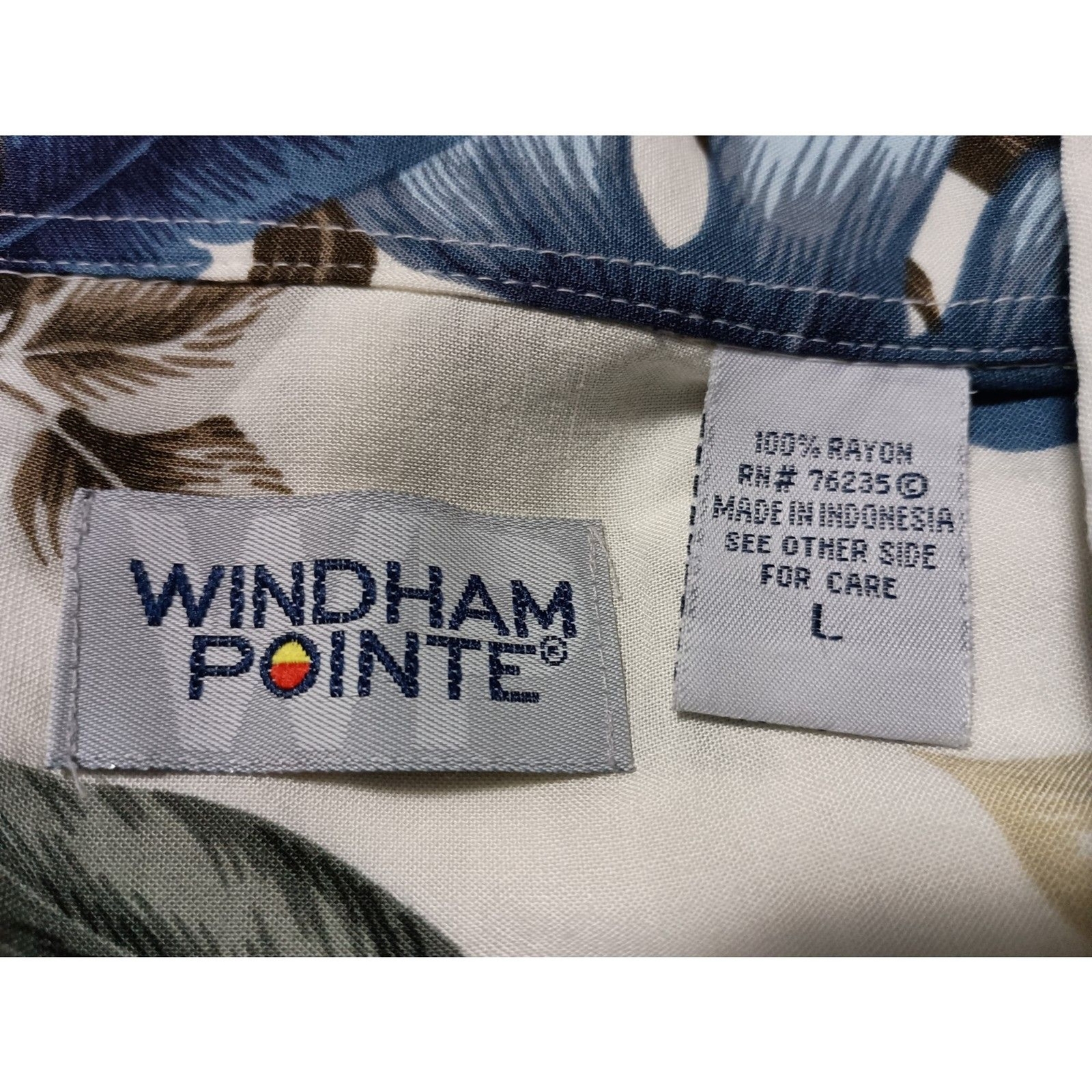 WINDHAM POINTE, Blue Flower Pattern, Men Short Sl… - image 4