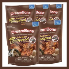 200 DreamBone Mini Chicken Wrapped Chews Dog Treats w/Peanut Butter 20/40ct Bags