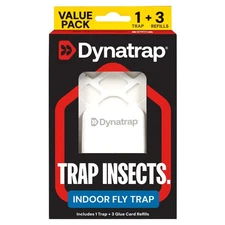 Dynatrap Indoor Insect Trap, White, 1 Trap, 3 Refills Brand New